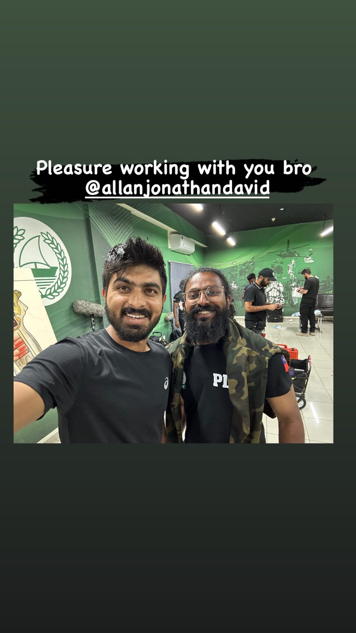 Umair Alam with director Allan Jonathan David on set