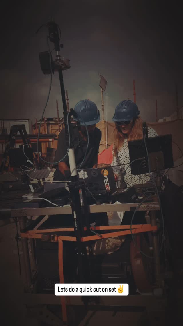 Umair Alam with director Cinzia Pedrizzetti on set