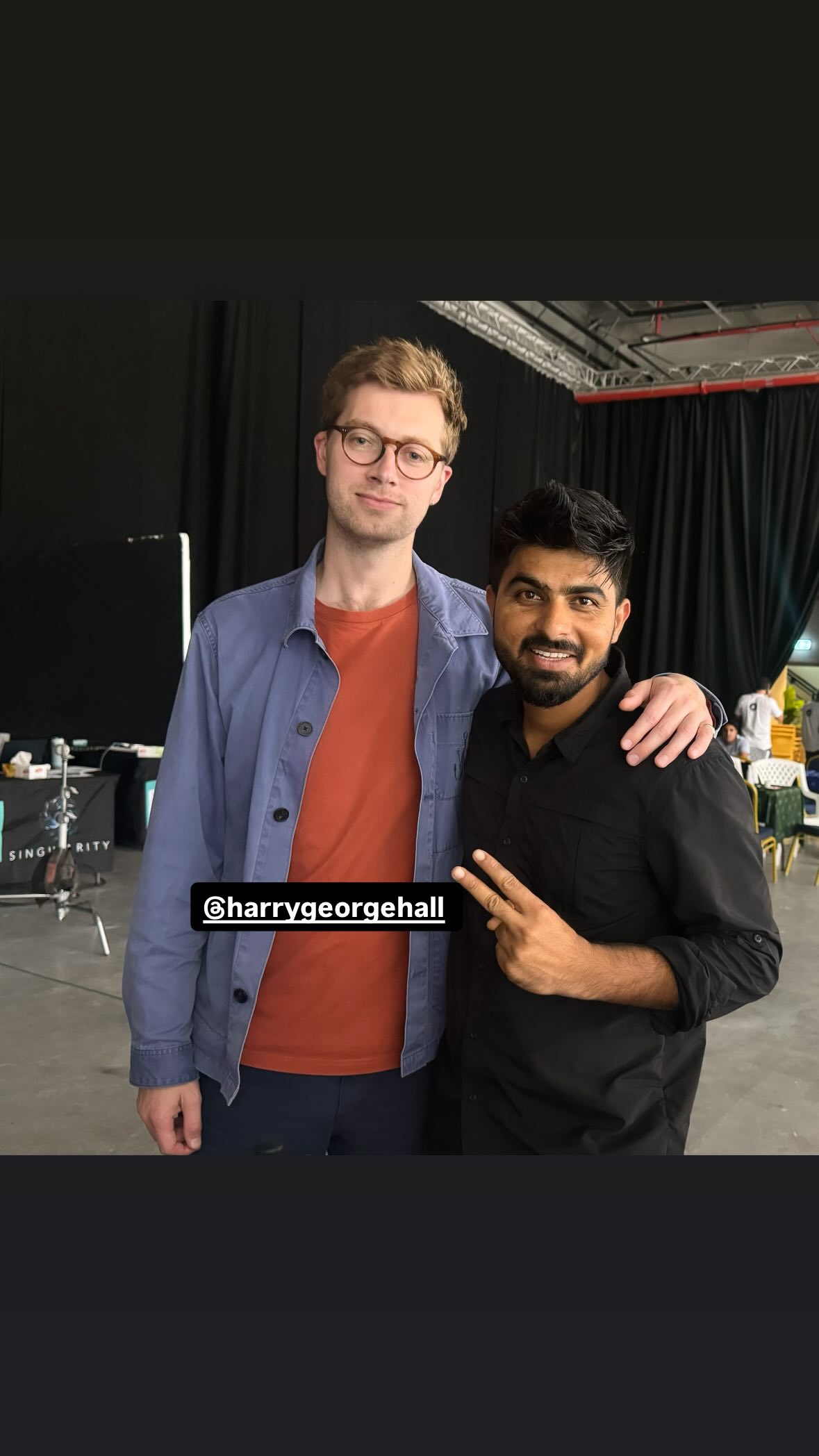 Umair Alam with director Harry George Hall on set