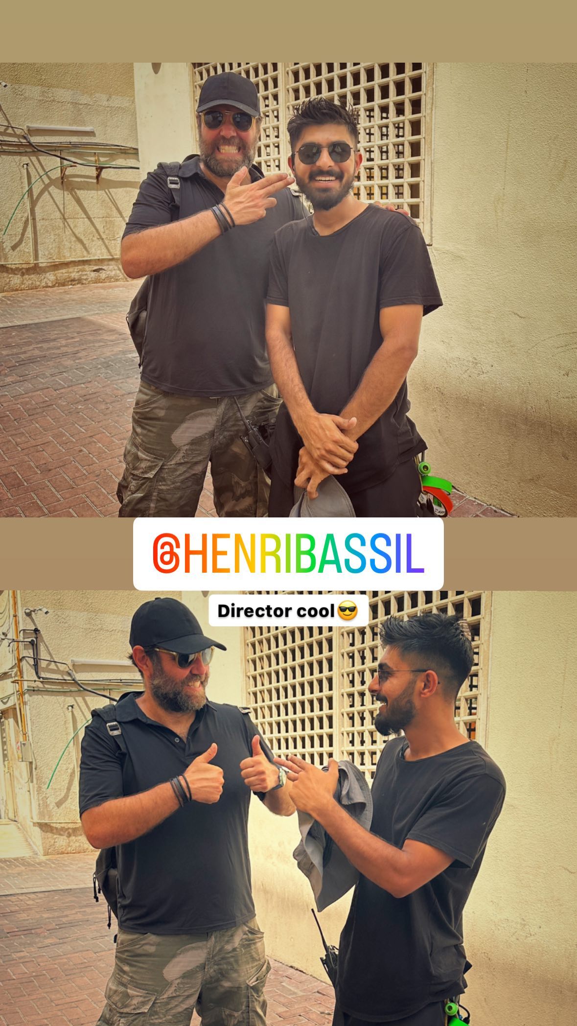 Umair Alam with director Henri Bassil on set