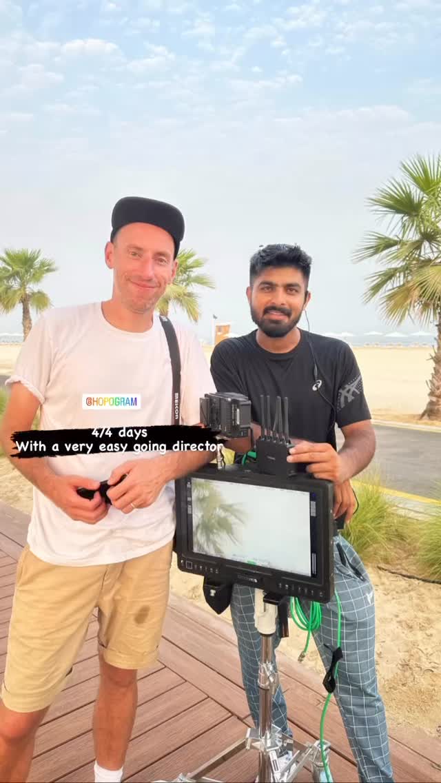 Umair Alam with director Matt Hopkins on set