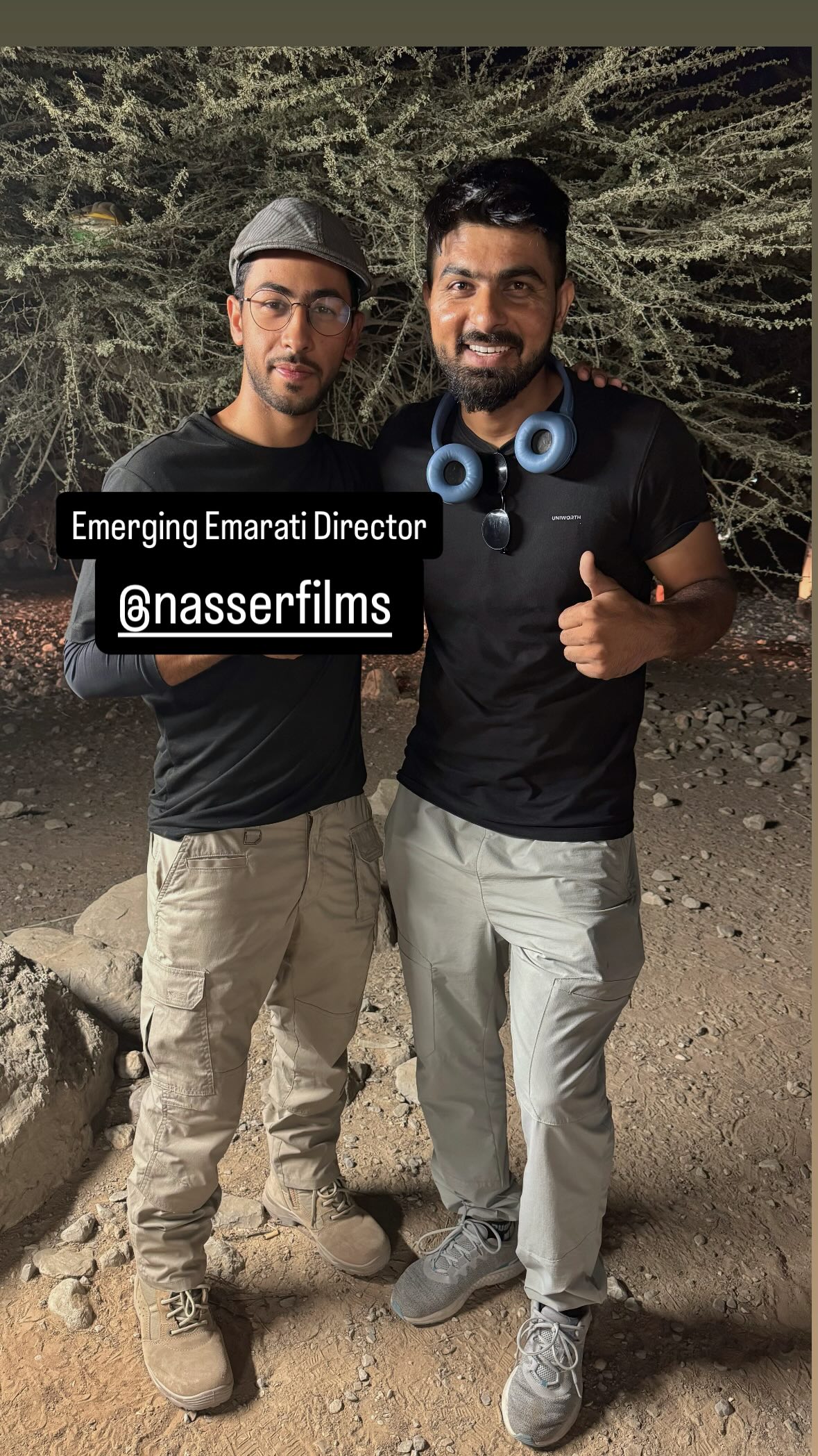 Umair Alam with director Nasser Saeed on set