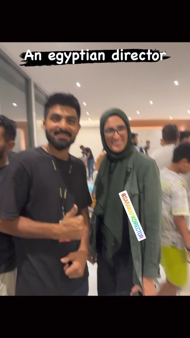 Umair Alam with director Sara Wafik on set