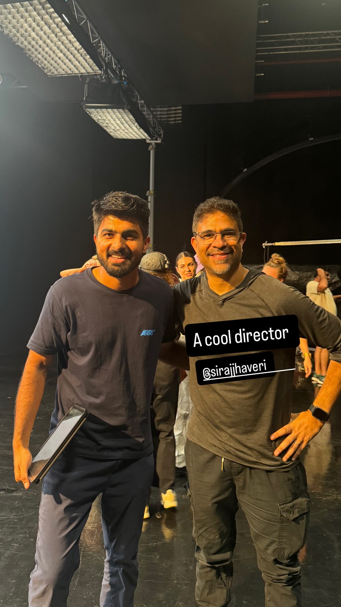 Umair Alam with director Siraj Jhaveri on set