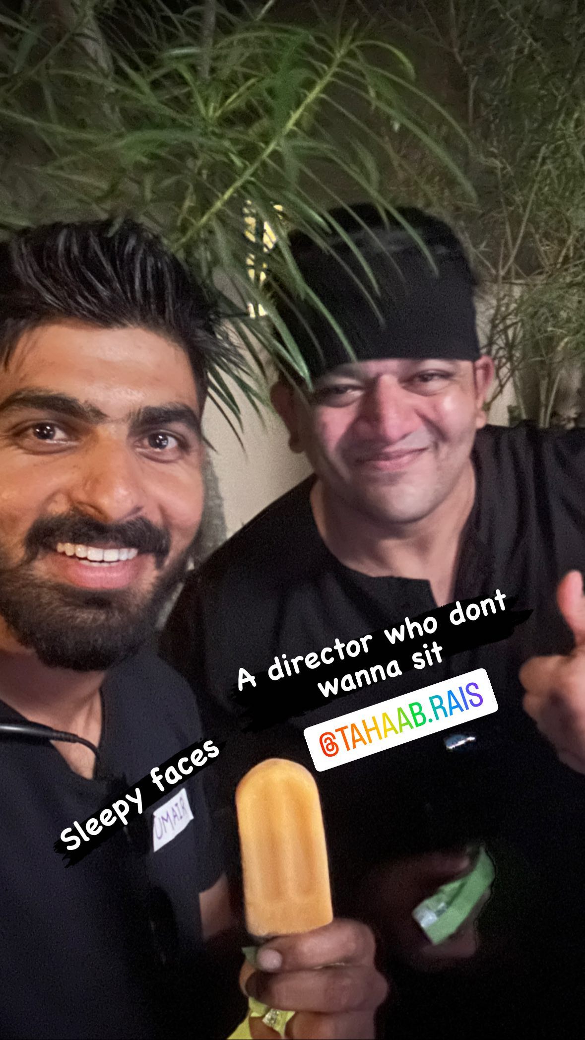 Umair Alam with director Tahaab Rais on set